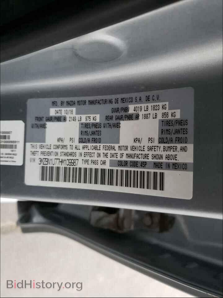 2017 MAZDA 3 - VIN: 3MZBN1U77HM109987 - Фото 10