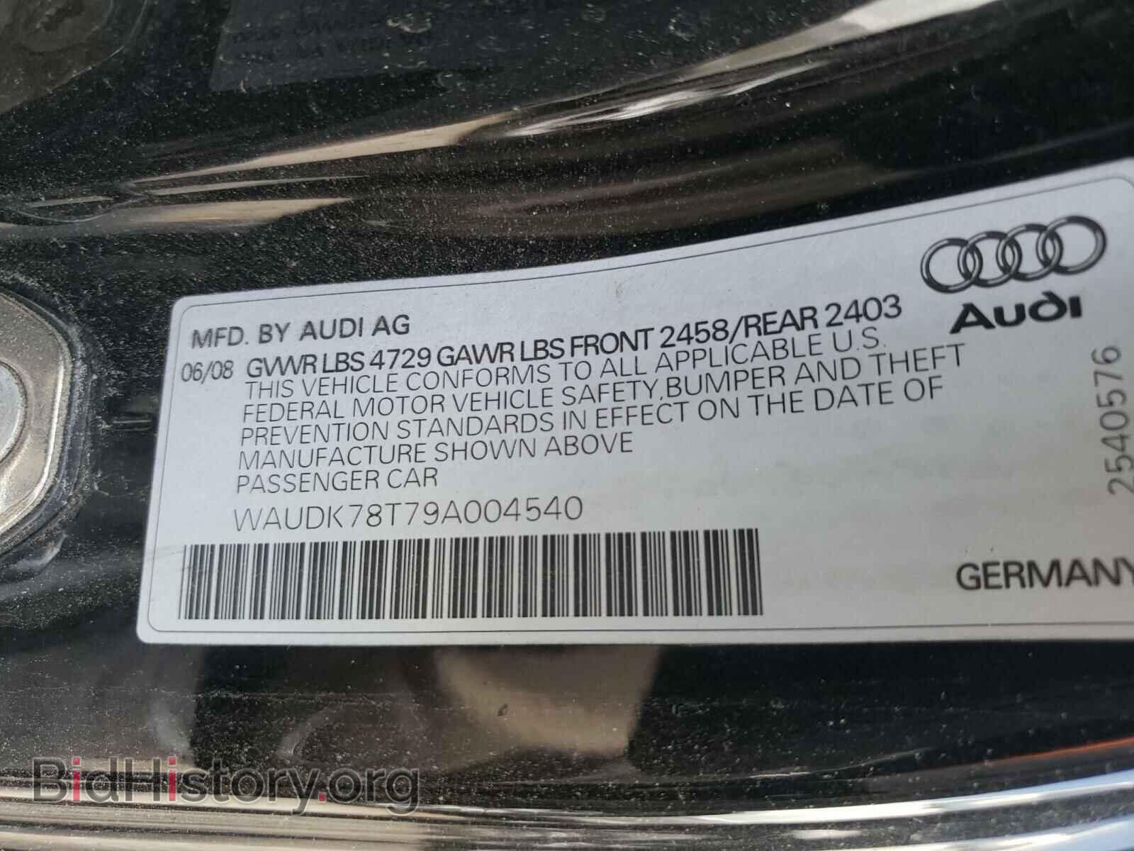 2009 AUDI A5 - VIN: WAUDK78T79A004540 - Фото 10