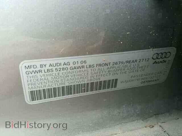 2006 AUDI A6 - VIN: WAUDH74F96N132121 - Фото 10