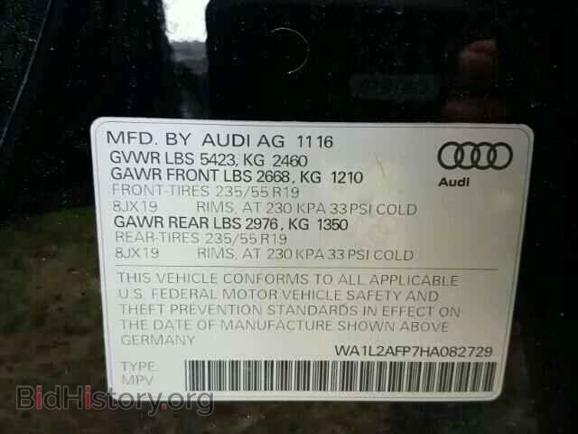 2017 AUDI Q5 - VIN: WA1L2AFP7HA082729 - Фото 10