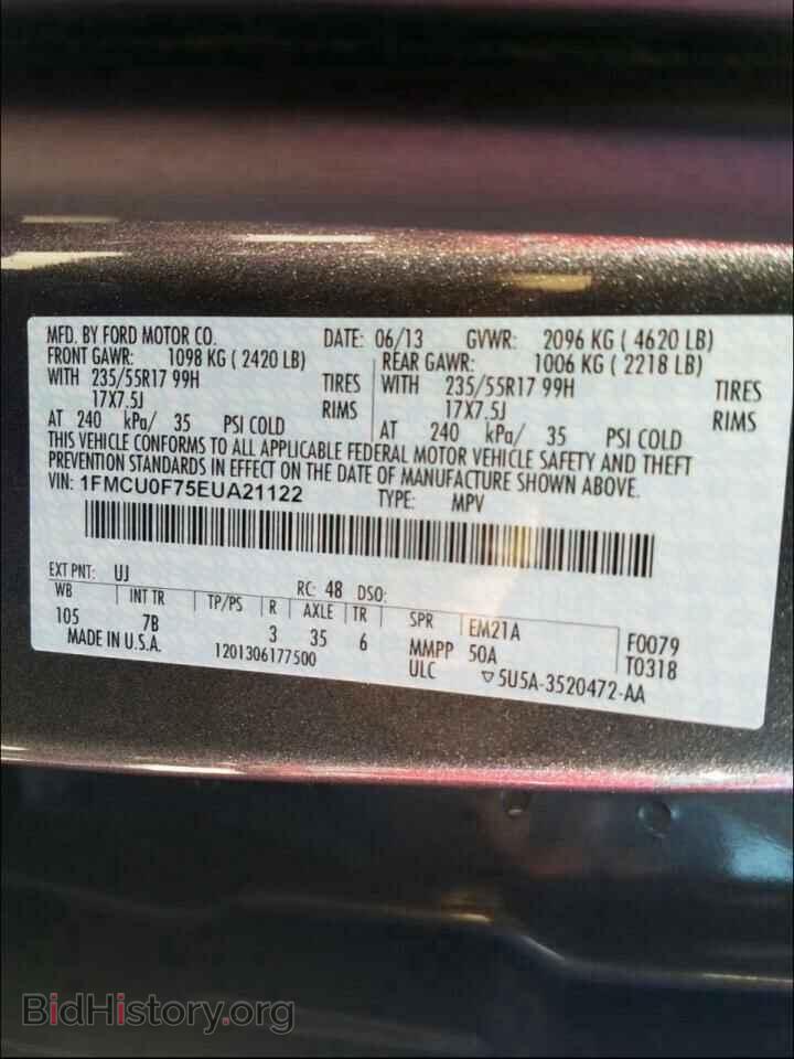 2014 FORD ESCAPE - VIN: 1FMCU0F75EUA21122 - Фото 10