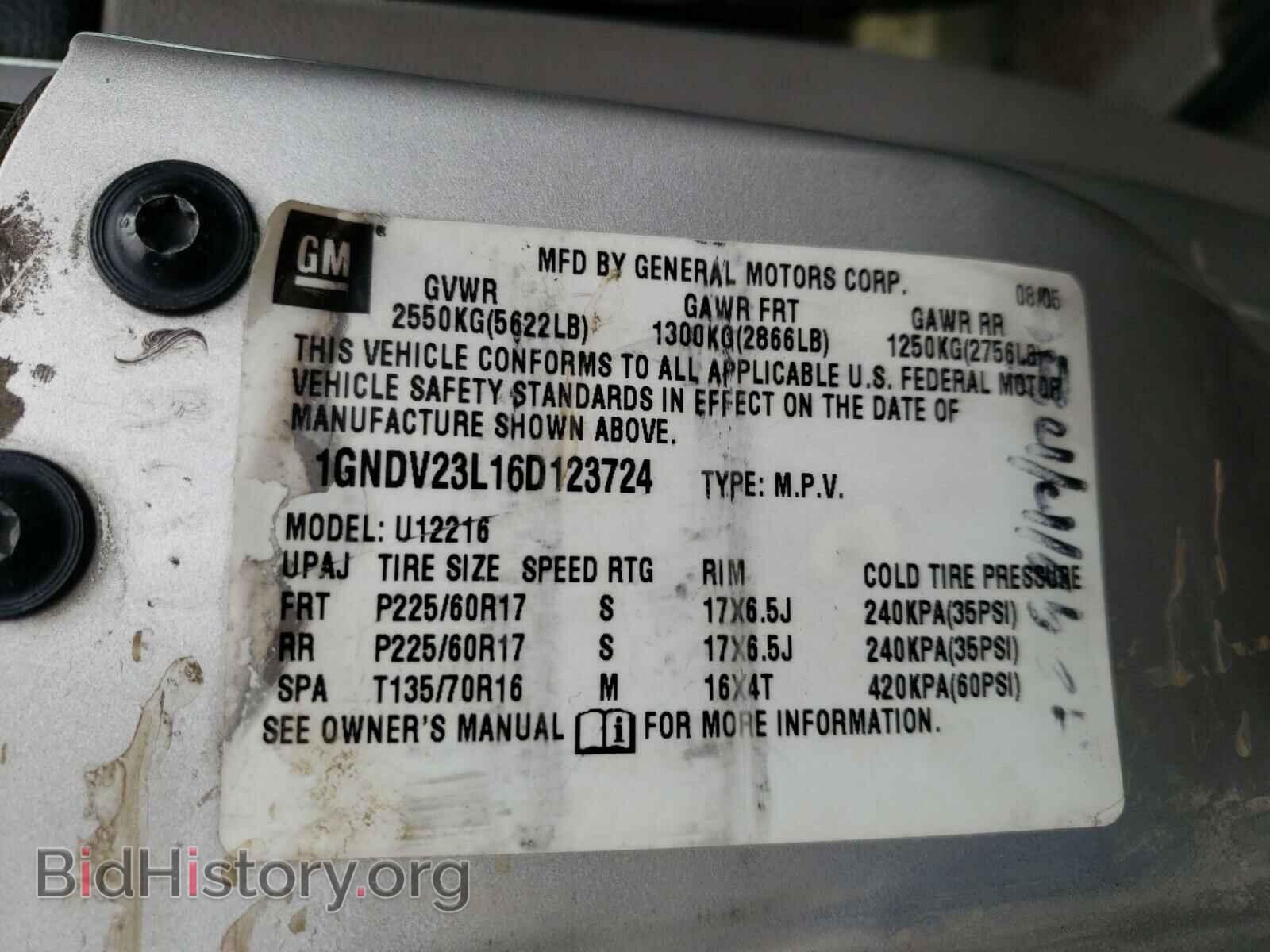 2006 CHEVROLET UPLANDER - VIN: 1GNDV23L16D123724 - Фото 10