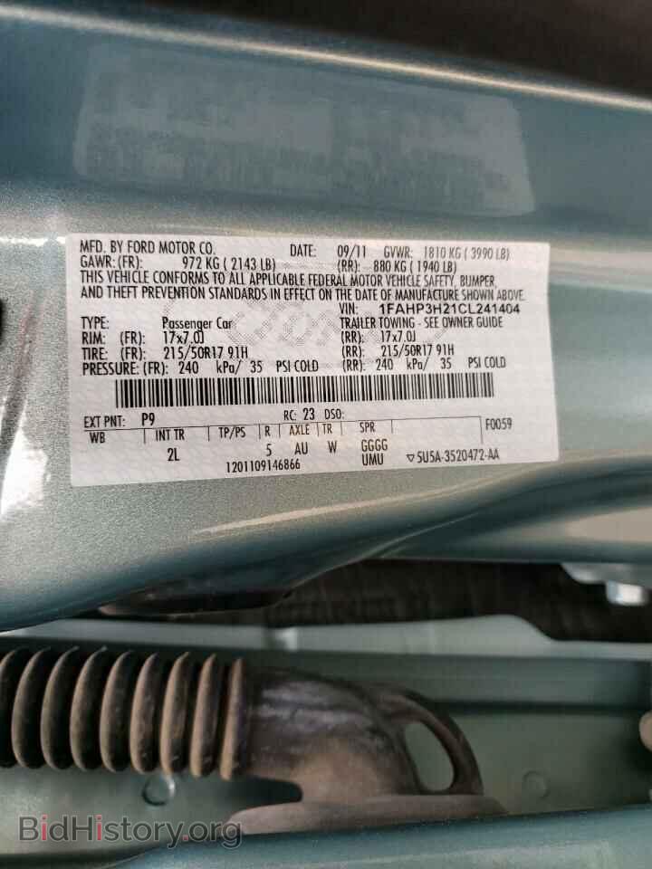 2012 FORD FOCUS - VIN: 1FAHP3H21CL241404 - Photo 10