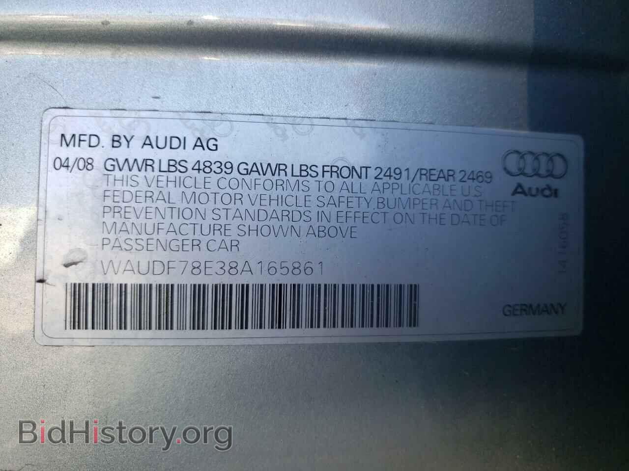 2008 AUDI A4 - VIN: WAUDF78E38A165861 - Photo 10