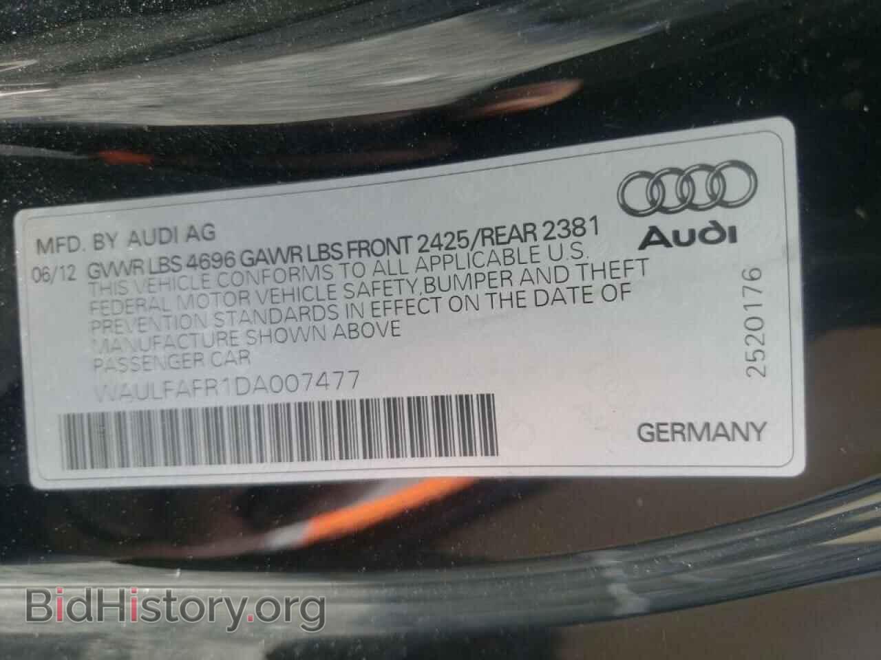 2013 AUDI A5 - VIN: WAULFAFR1DA007477 - Photo 10
