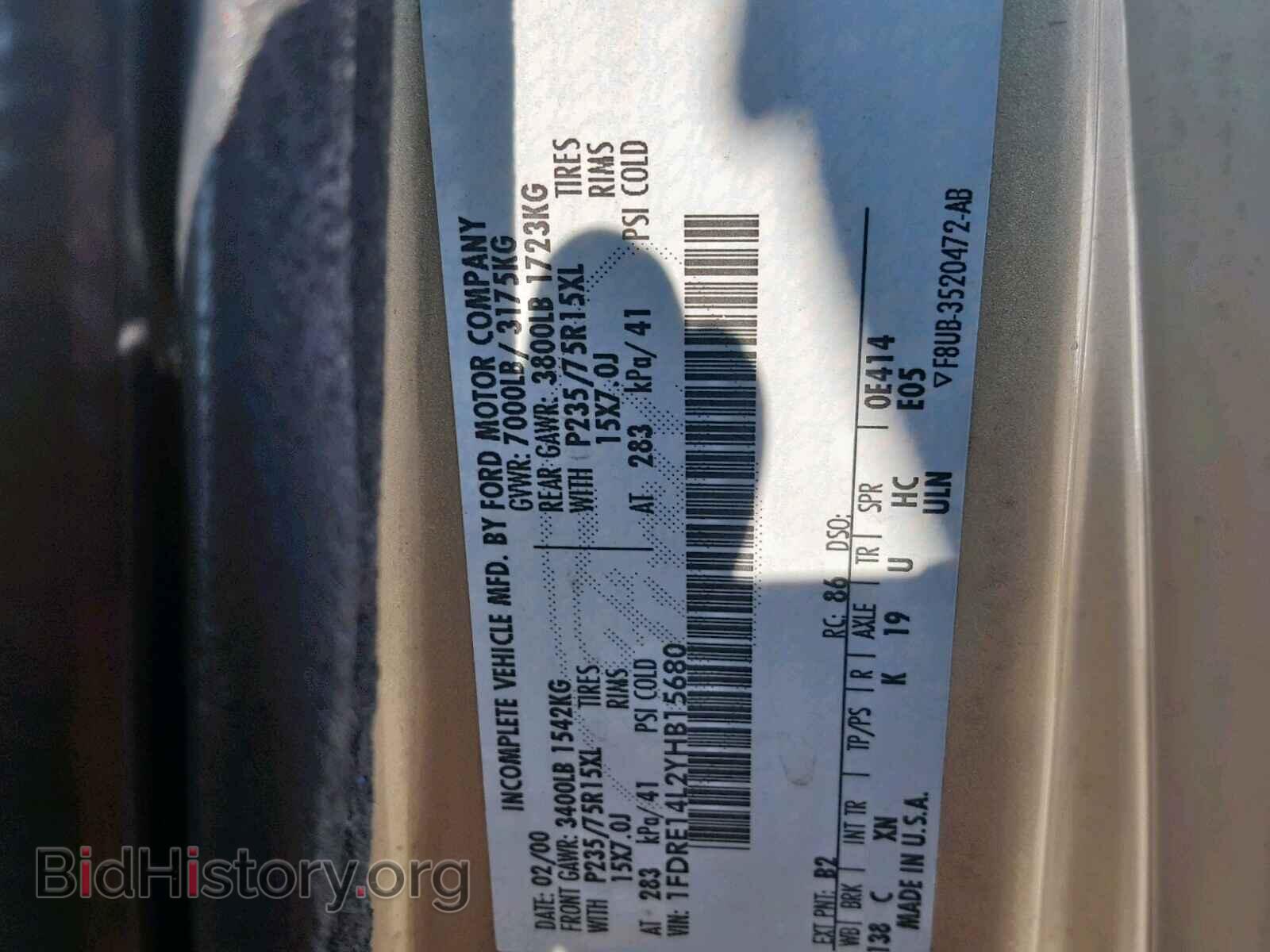 2000 FORD ECONOLINE - VIN: 1FDRE14L2YHB15680 - Photo 10