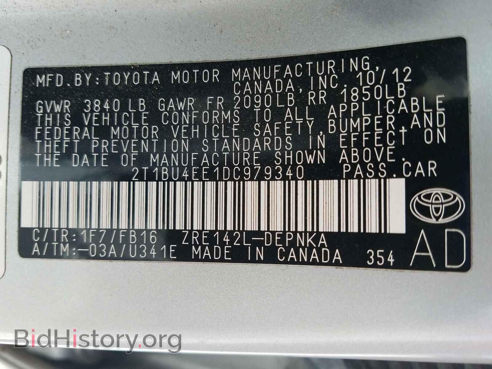 2013 TOYOTA COROLLA - VIN: 2T1BU4EE1DC979340 - Photo 10