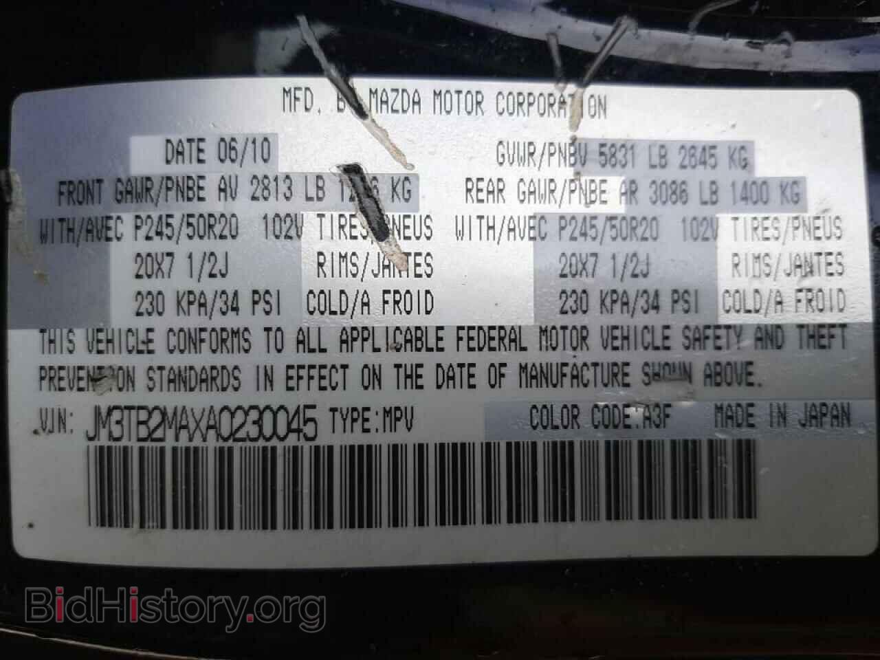 2010 MAZDA CX-9 - VIN: JM3TB2MAXA0230045 - Фото 10