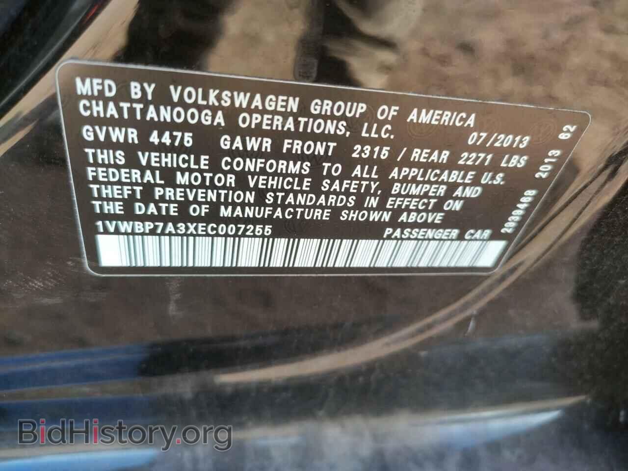 2014 VOLKSWAGEN PASSAT - VIN: 1VWBP7A3XEC007255 - Фото 10