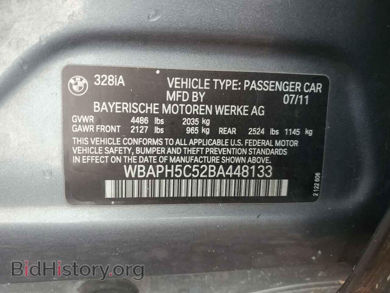 2011 BMW 3 SERIES - VIN: WBAPH5C52BA448133 - Фото 12