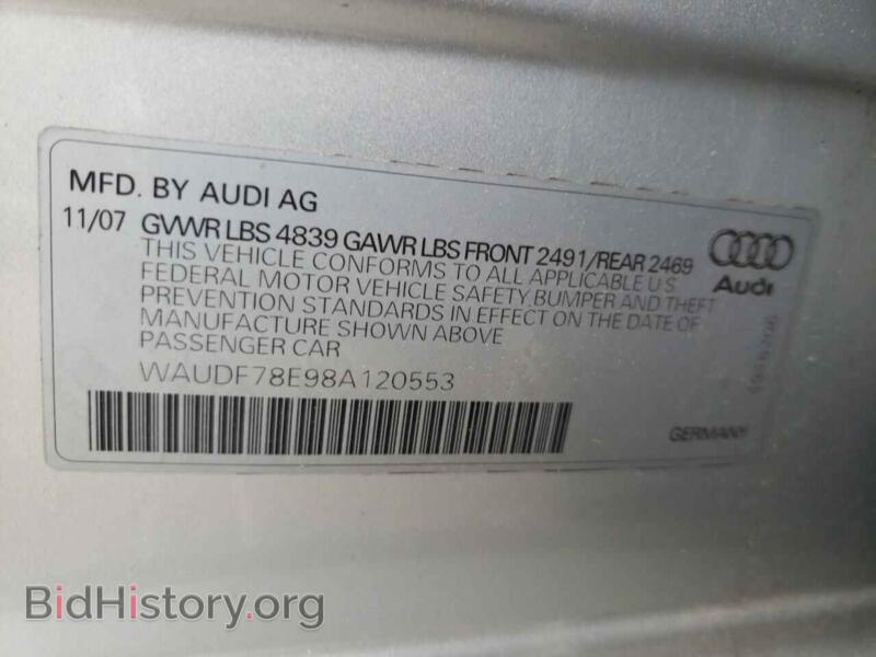 2008 Audi A4 (VIN WAUDF78E98A120553) — фото 10 из 10