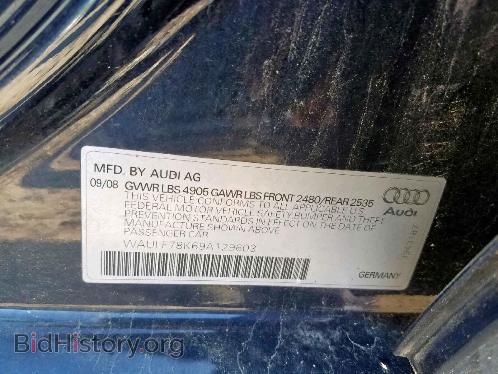 2009 AUDI A4 - VIN: WAULF78K69A129603 - Фото 10