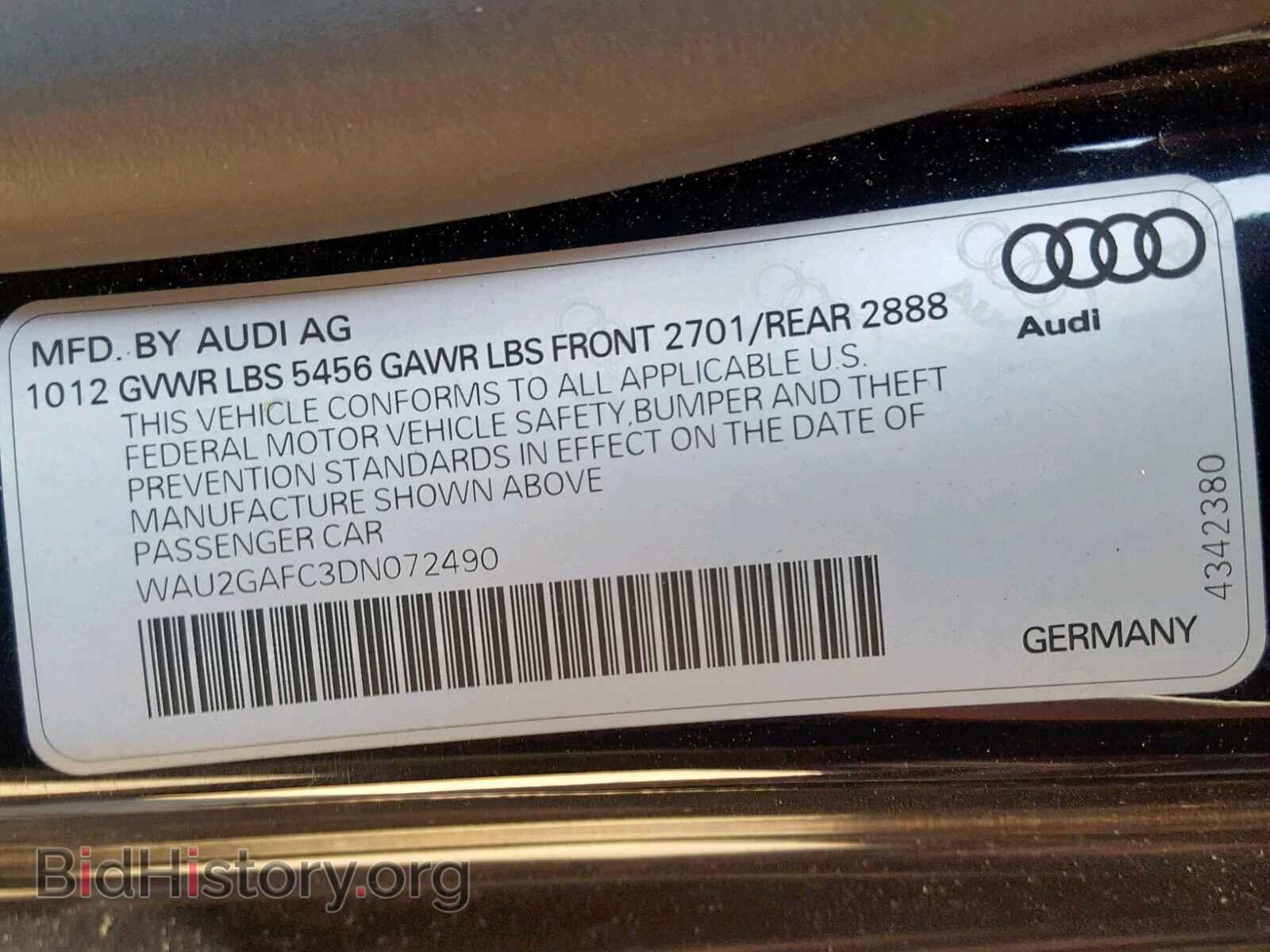 2013 AUDI A7 - VIN: WAU2GAFC3DN072490 - Фото 10