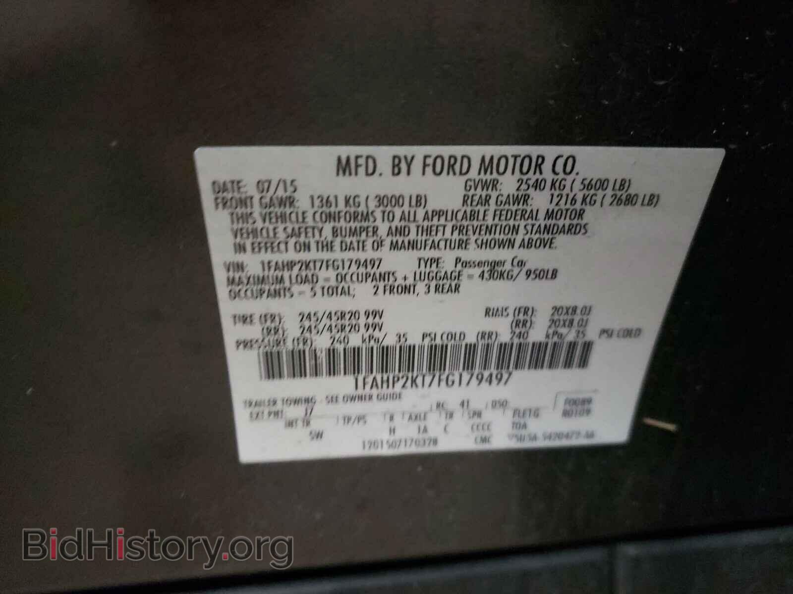 2015 FORD TAURUS - VIN: 1FAHP2KT7FG179497 - Фото 10