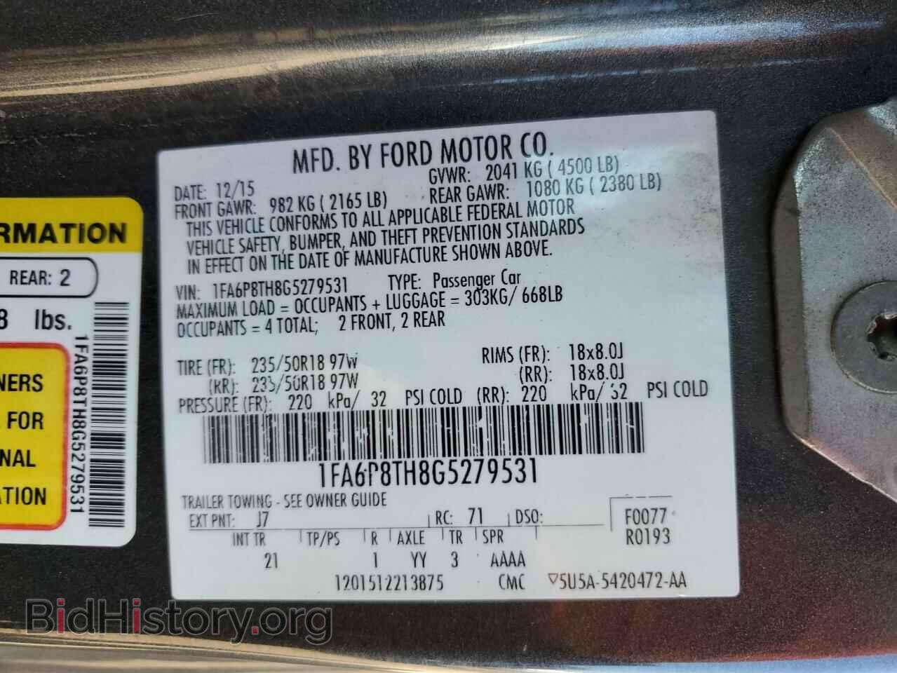 2016 FORD MUSTANG - VIN: 1FA6P8TH8G5279531 - Фото 12