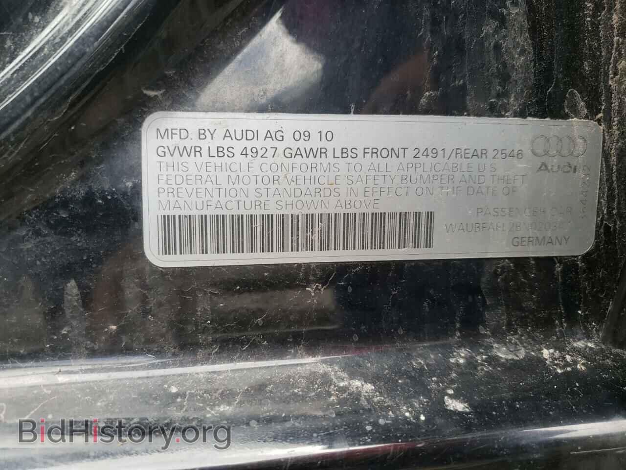 2011 AUDI A4 - VIN: WAUBFAFL2BN020347 - Фото 10