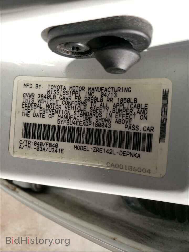 2013 TOYOTA COROLLA - VIN: 5YFBU4EEXDP180043 - Фото 10