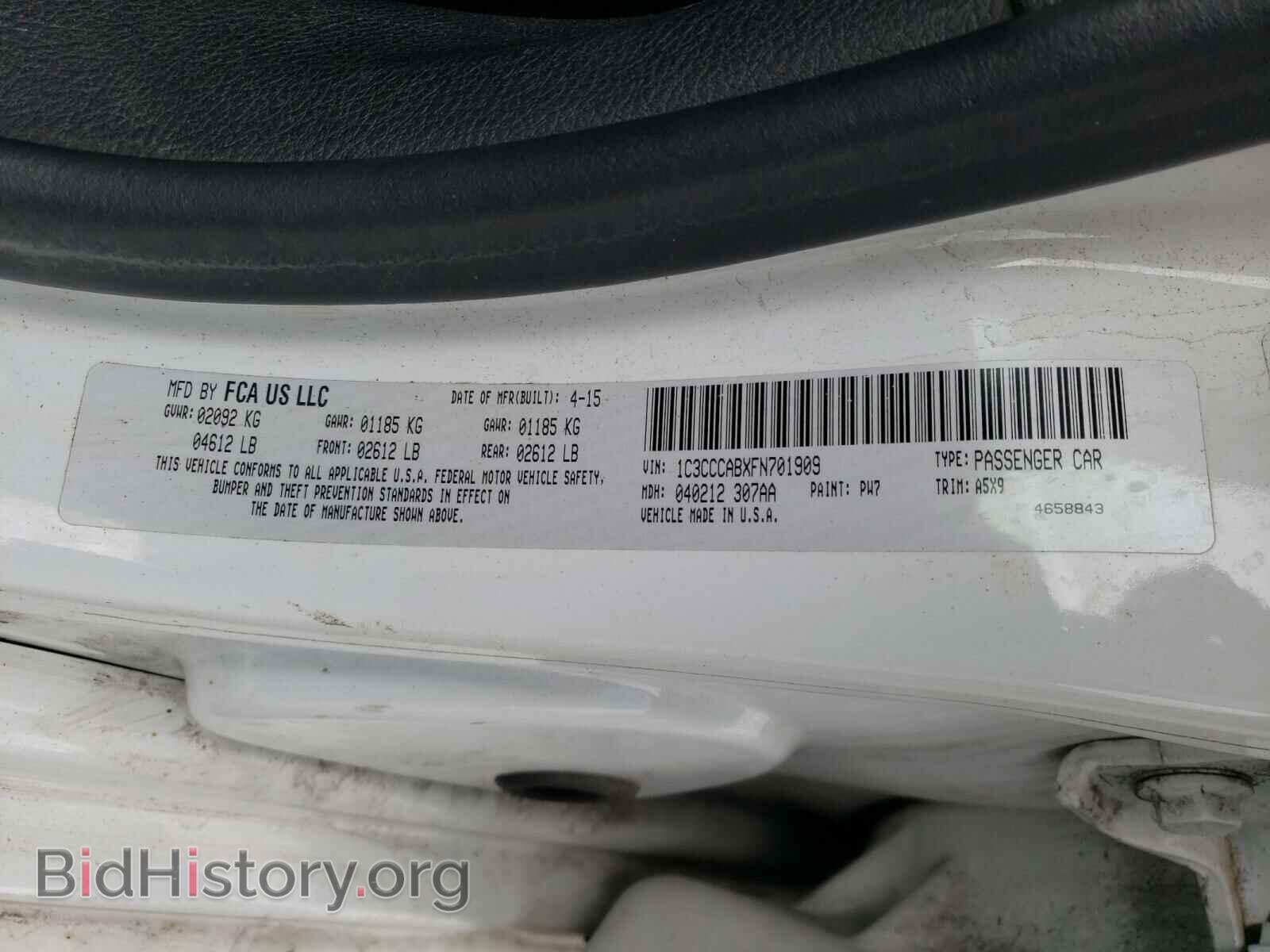2015 CHRYSLER 200 - VIN: 1C3CCCABXFN701909 - Фото 10