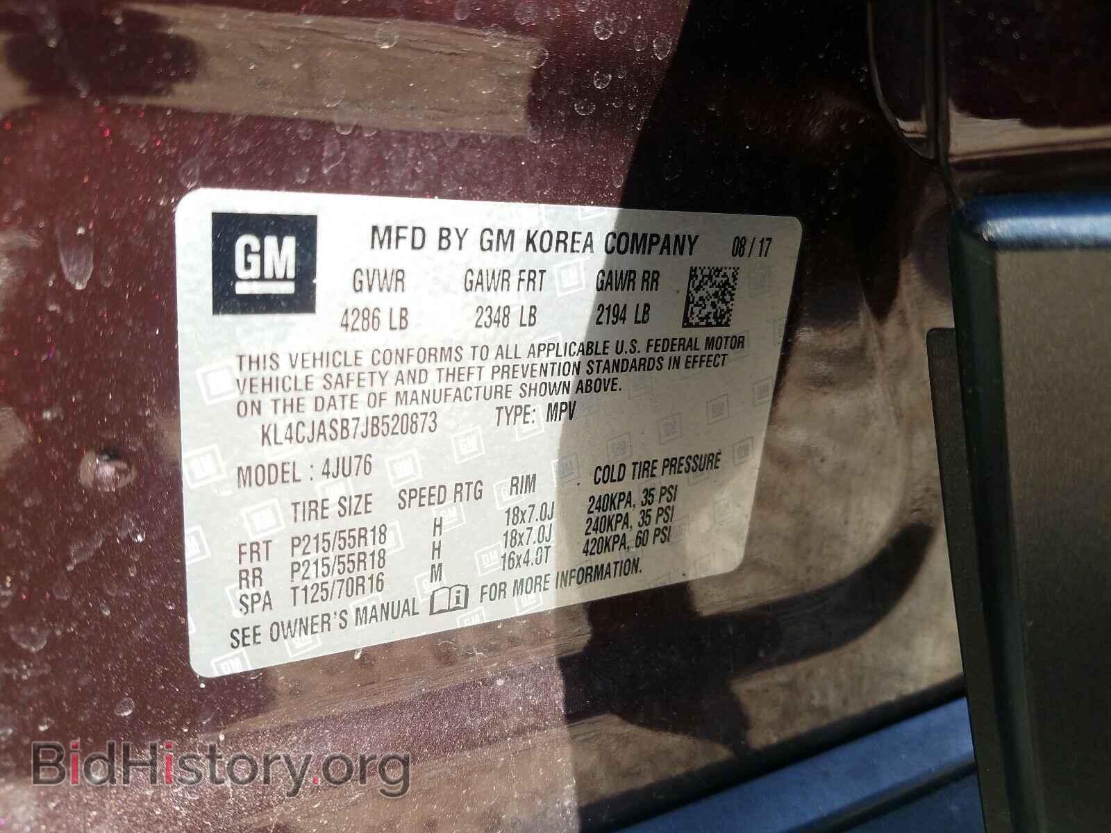 2018 BUICK ENCORE - VIN: KL4CJASB7JB520873 - Photo 10
