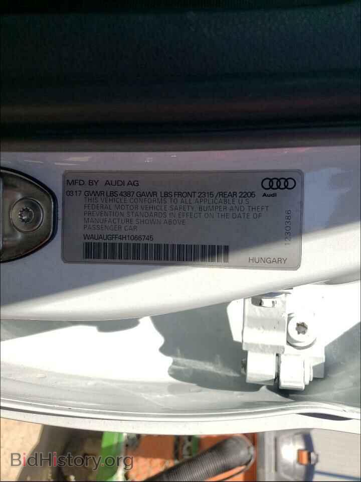 2017 AUDI A3 - VIN: WAUAUGFF4H1066745 - Фото 10