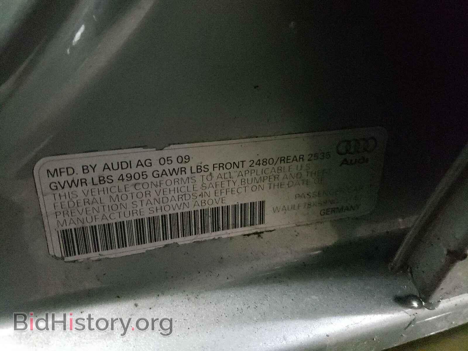 2009 AUDI A4 - VIN: WAULF78K59N075140 - Фото 10