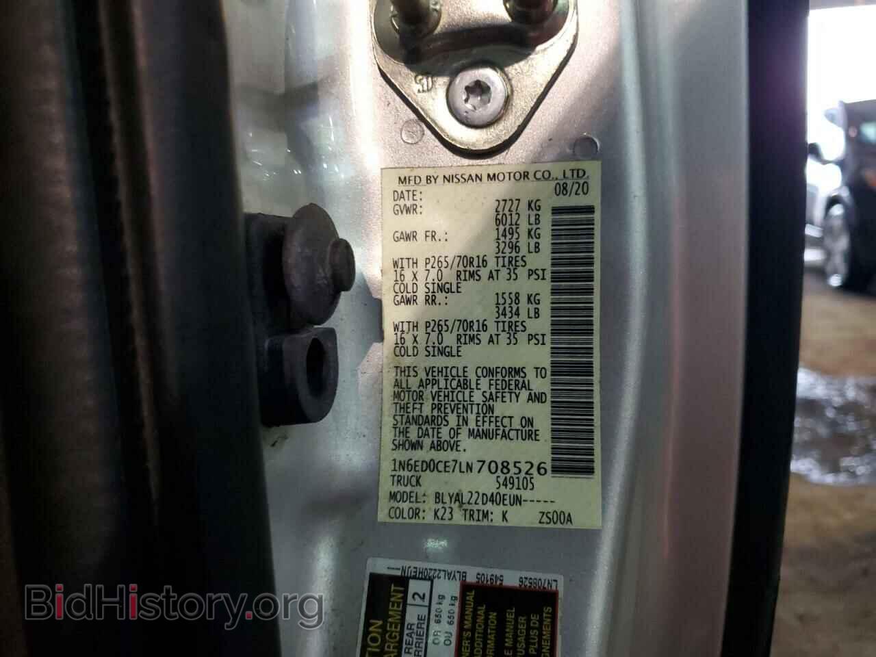 2020 NISSAN FRONTIER - VIN: 1N6ED0CE7LN708526 - Фото 12