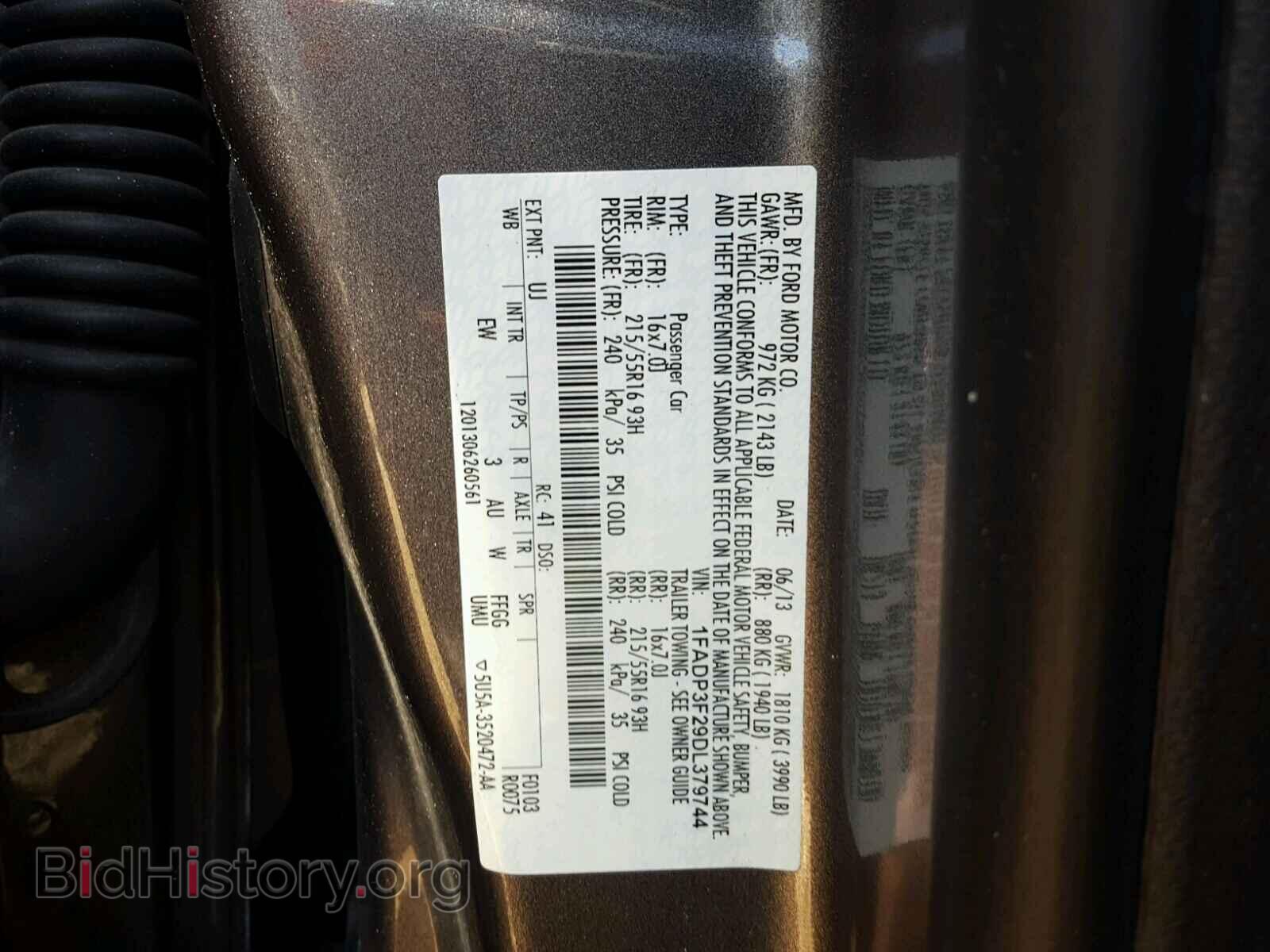 2013 FORD FOCUS - VIN: 1FADP3F29DL379744 - Фото 10