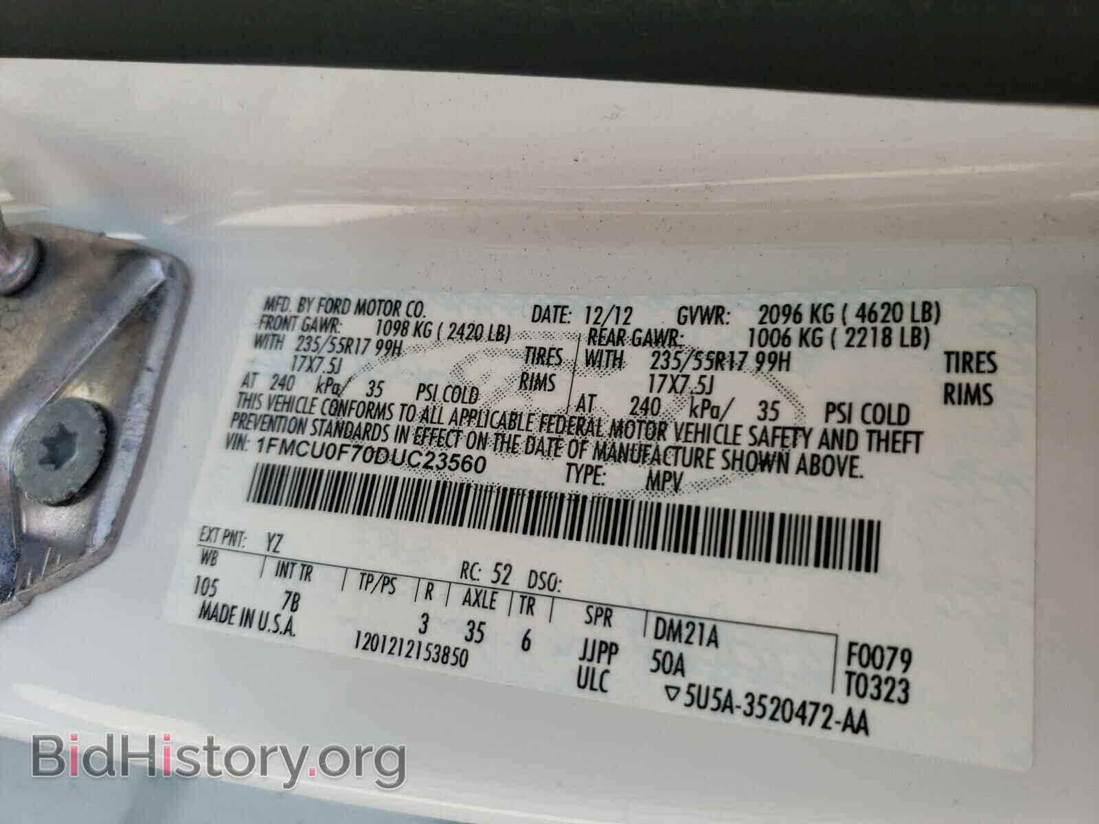 2013 FORD ESCAPE - VIN: 1FMCU0F70DUC23560 - Photo 10