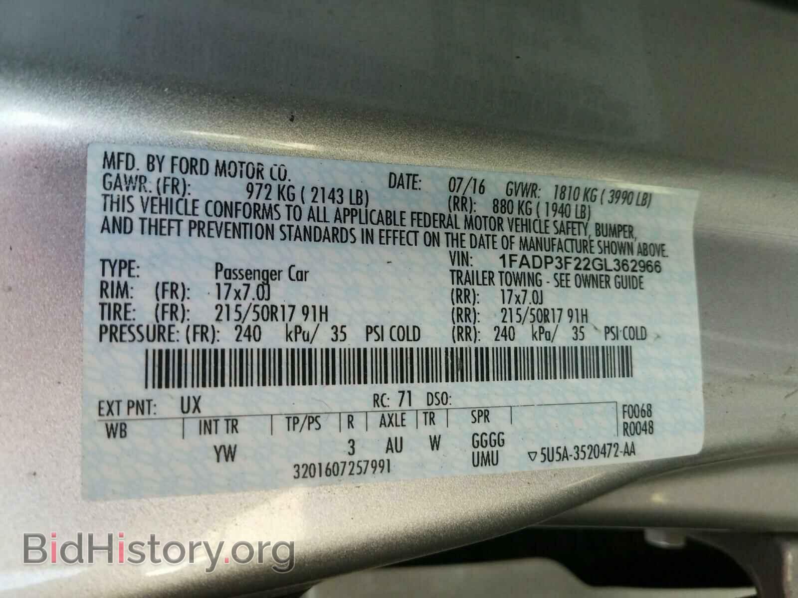 2016 FORD FOCUS - VIN: 1FADP3F22GL362966 - Photo 10