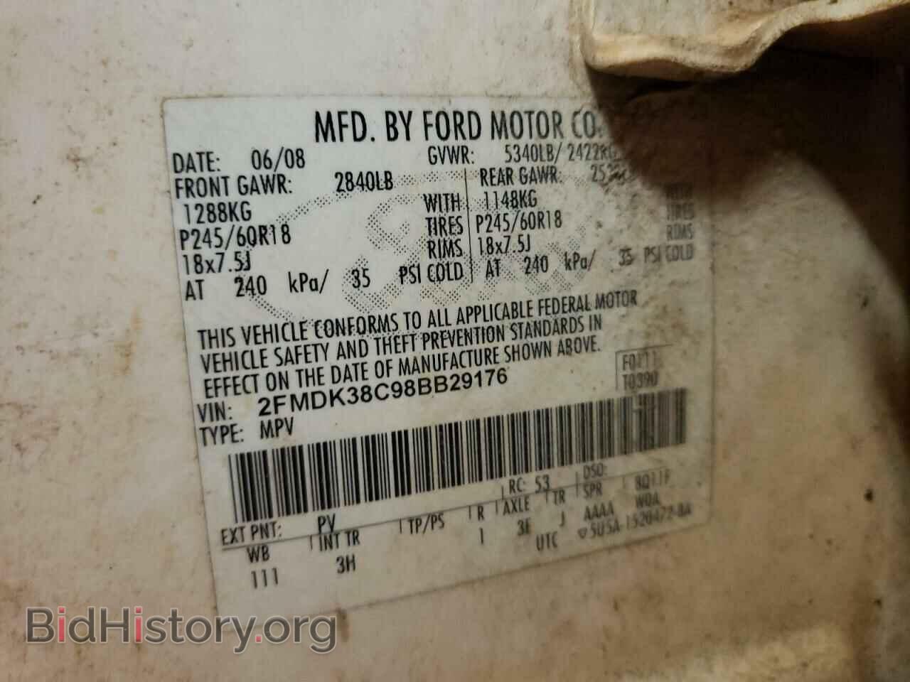 2008 FORD EDGE - VIN: 2FMDK38C98BB29176 - Photo 10