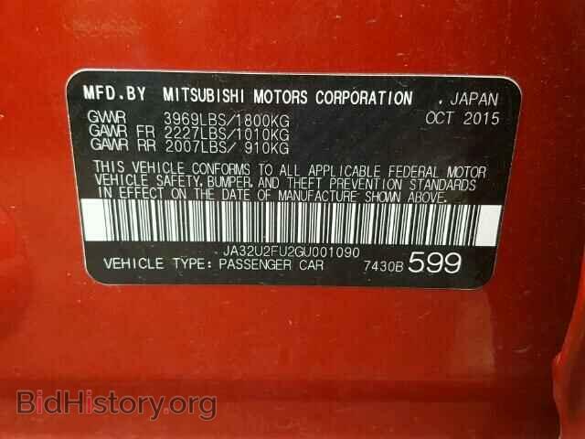 2016 MITSUBISHI LANCER - VIN: JA32U2FU2GU001090 - Фото 10