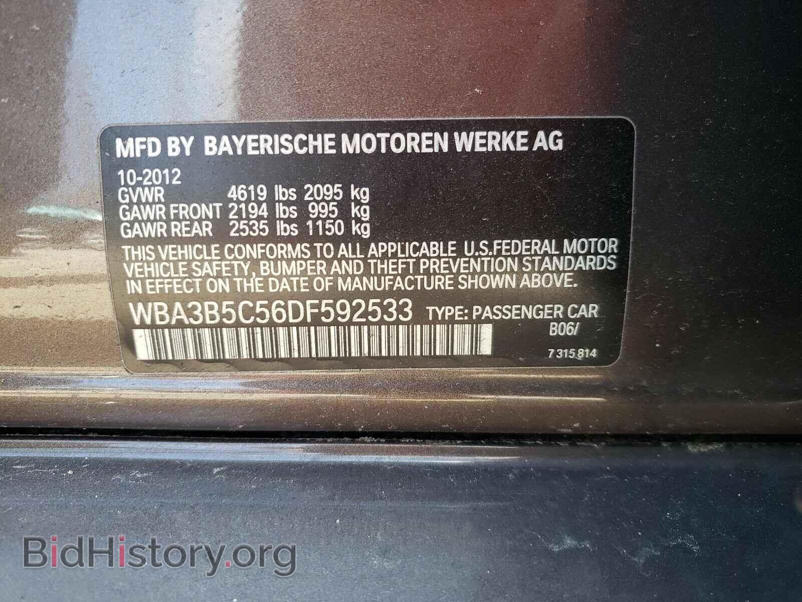 2013 BMW 3 SERIES - VIN: WBA3B5C56DF592533 - Фото 10
