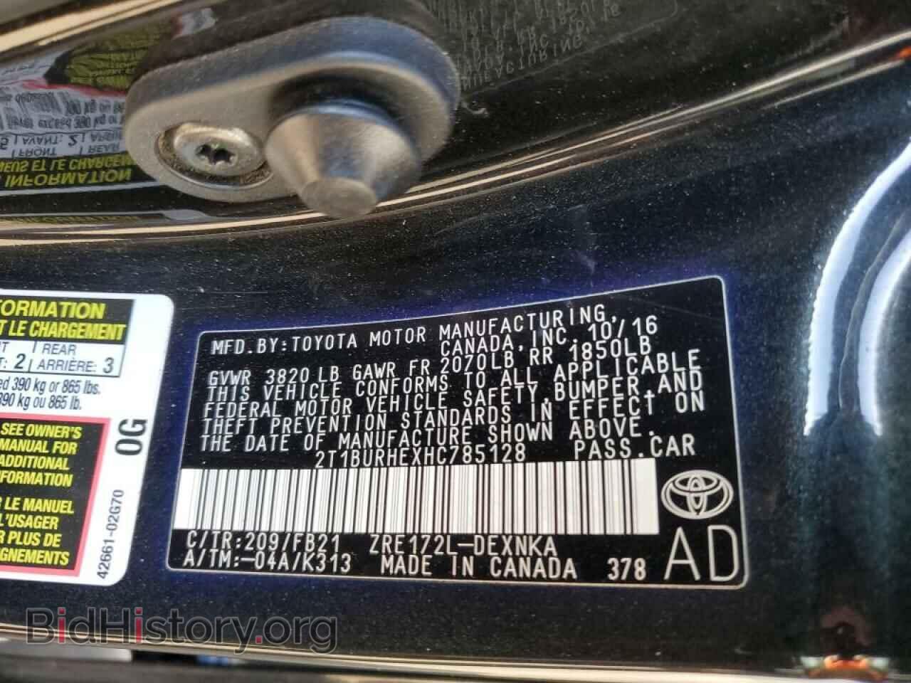 2017 TOYOTA COROLLA - VIN: 2T1BURHEXHC785128 - Фото 13