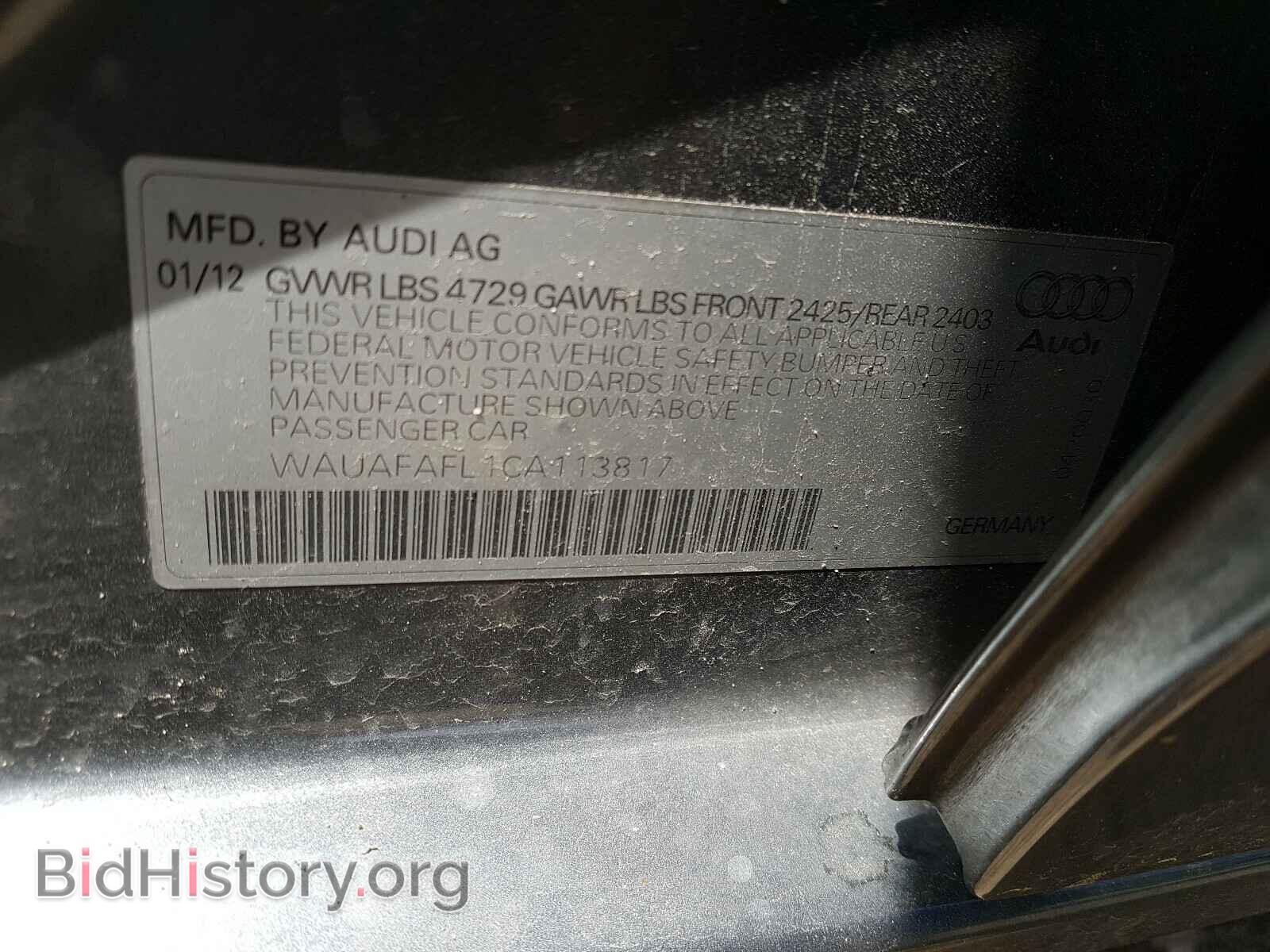 2012 AUDI A4 - VIN: WAUAFAFL1CA113817 - Photo 10