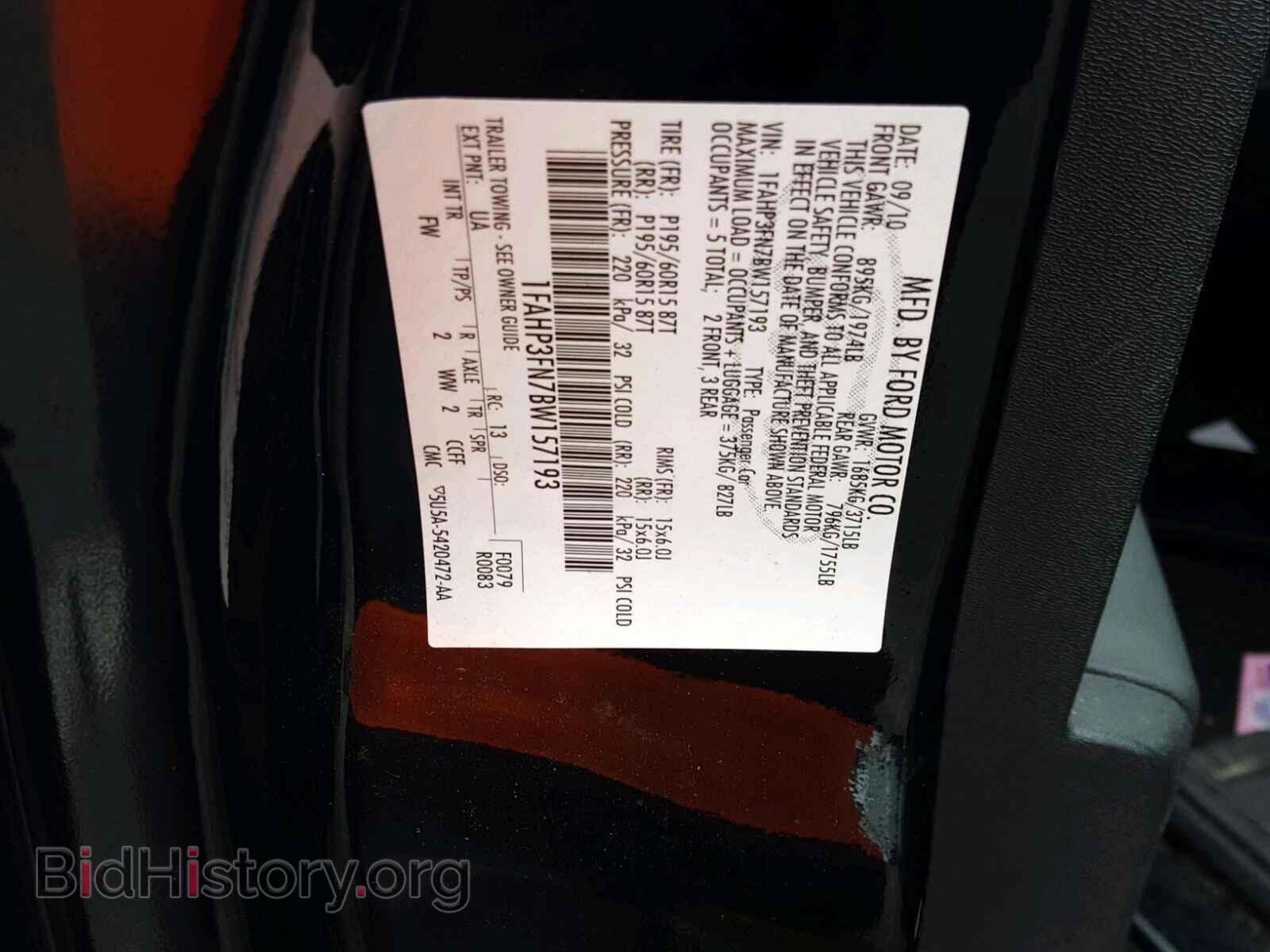 2011 FORD FOCUS - VIN: 1FAHP3FN7BW157193 - Photo 10