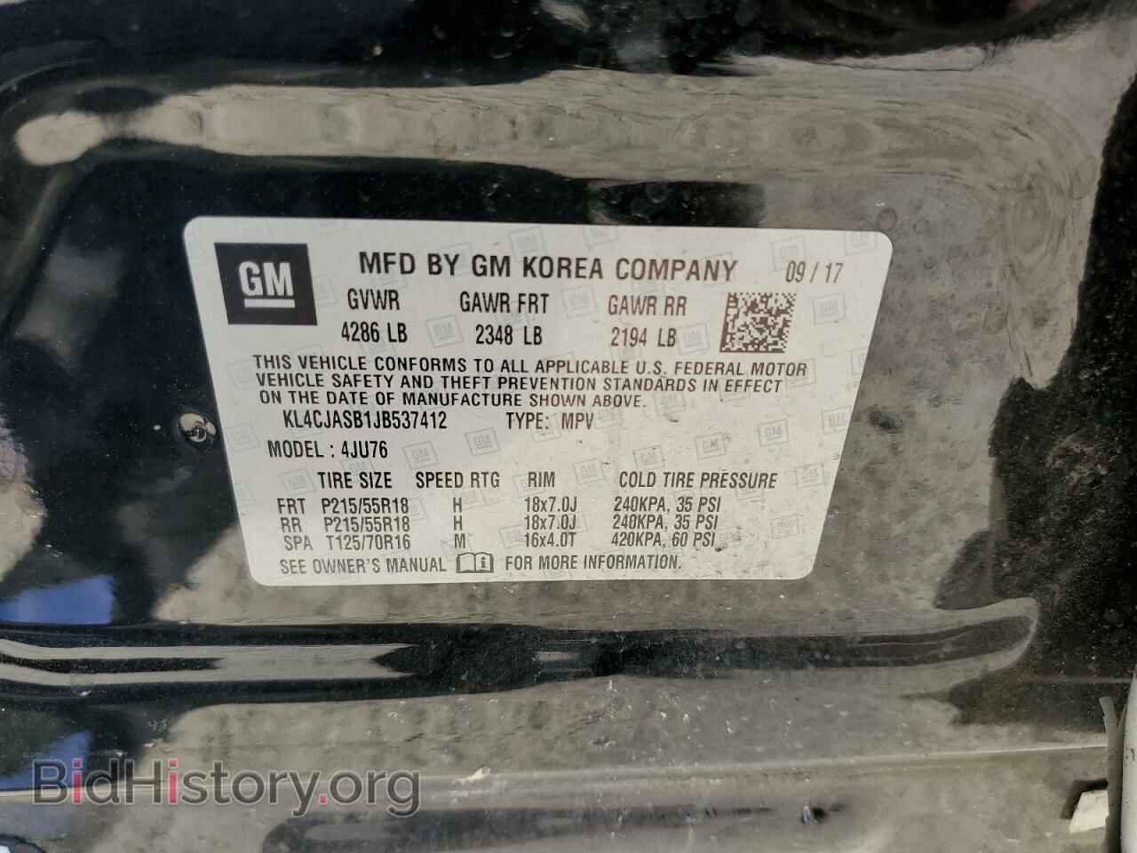 2018 BUICK ENCORE - VIN: KL4CJASB1JB537412 - Фото 13