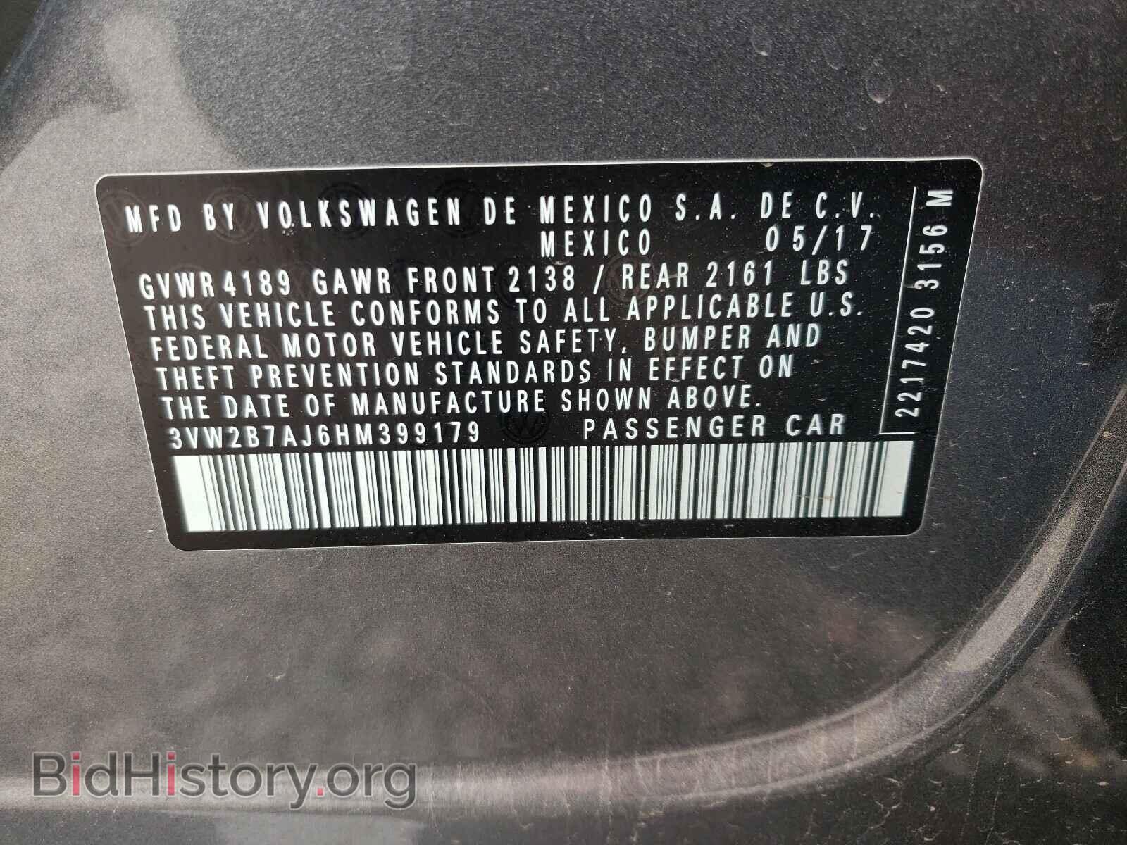 2017 VOLKSWAGEN JETTA - VIN: 3VW2B7AJ6HM399179 - Photo 10