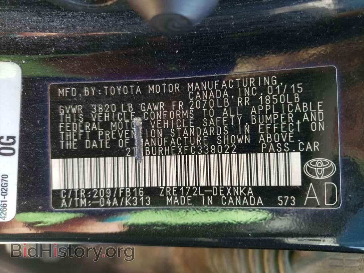 2015 TOYOTA COROLLA - VIN: 2T1BURHEXFC338022 - Photo 10
