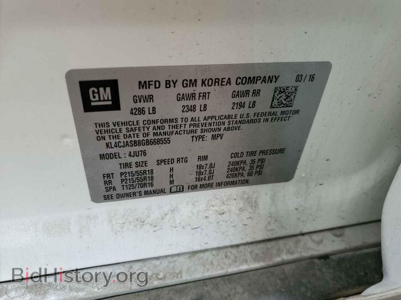 2016 BUICK ENCORE - VIN: KL4CJASB8GB668555 - Photo 12
