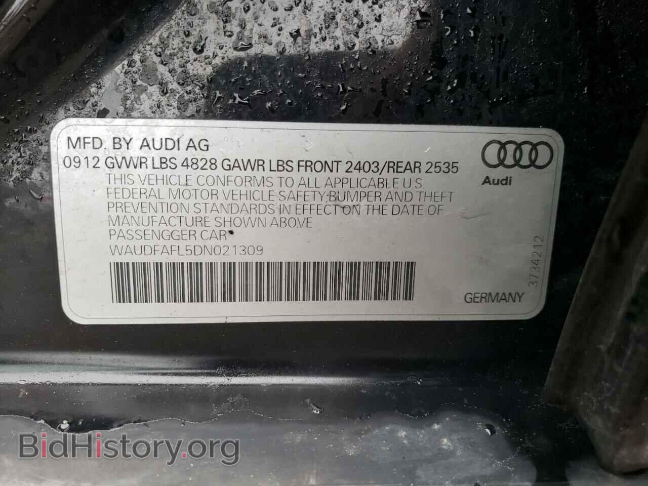 2013 AUDI A4 - VIN: WAUDFAFL5DN021309 - Фото 10