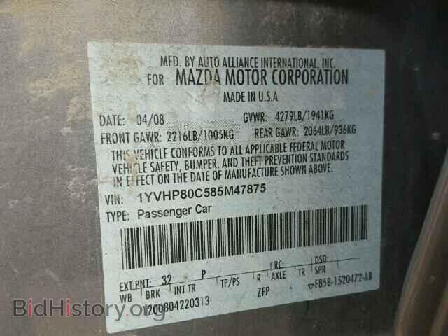 2008 MAZDA 6 - VIN: 1YVHP80C585M47875 - Фото 10