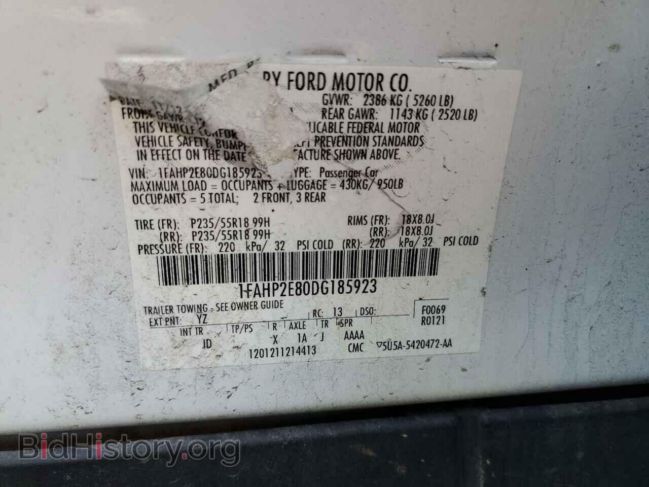 2013 FORD TAURUS - VIN: 1FAHP2E80DG185923 - Photo 12