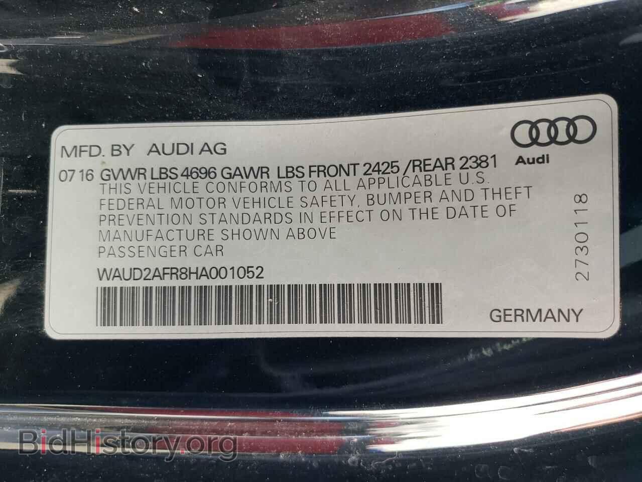 2017 AUDI A5 - VIN: WAUD2AFR8HA001052 - Photo 13