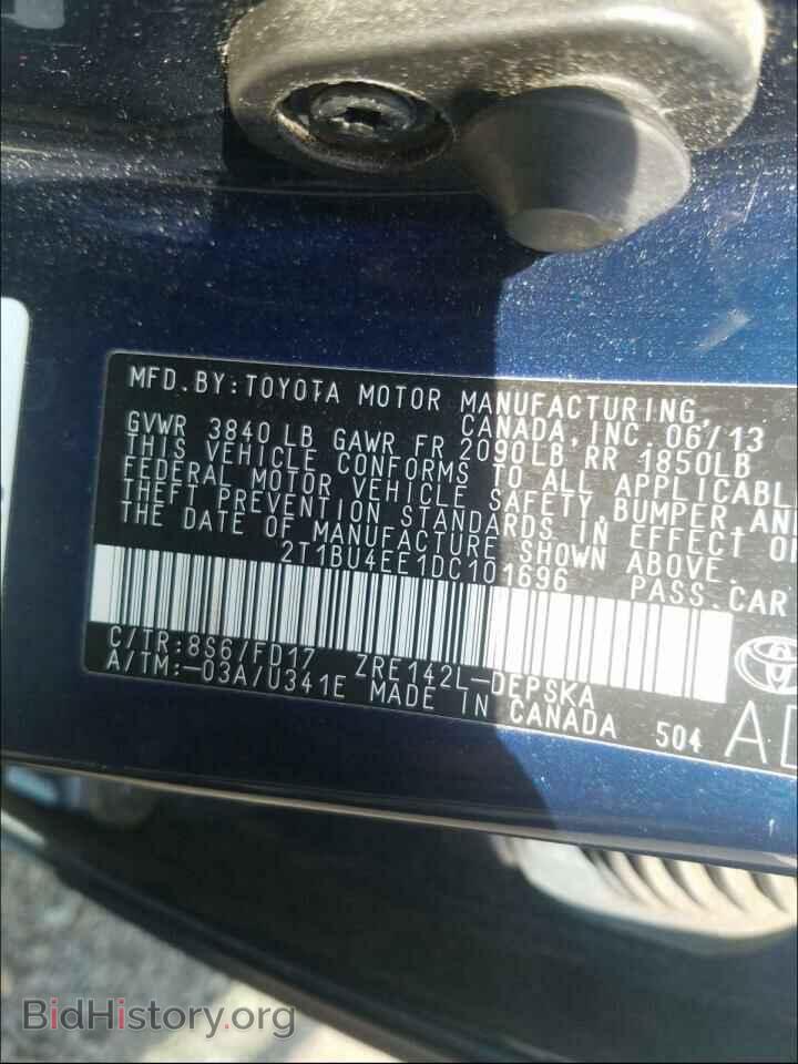 2013 TOYOTA COROLLA - VIN: 2T1BU4EE1DC101696 - Фото 10