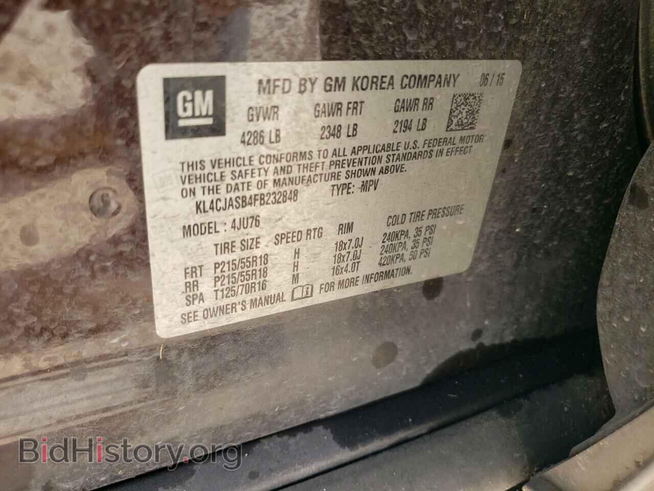 2015 BUICK ENCORE - VIN: KL4CJASB4FB232848 - Photo 13