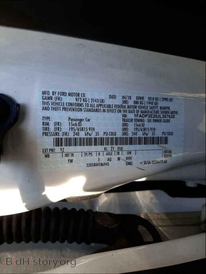 2018 FORD FOCUS - VIN: 1FADP3E20JL307635 - Фото 10