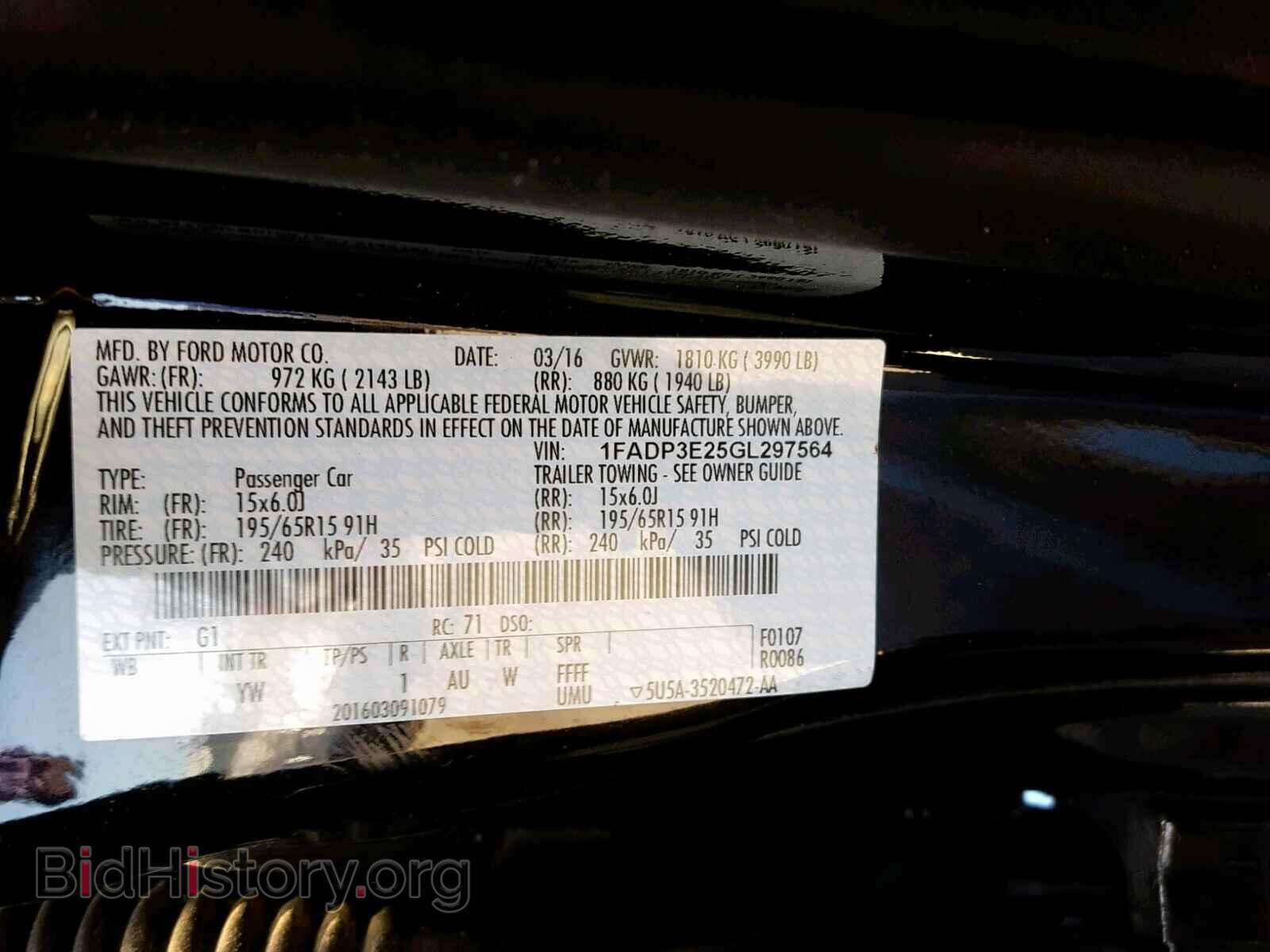 2016 FORD FOCUS - VIN: 1FADP3E25GL297564 - Фото 10