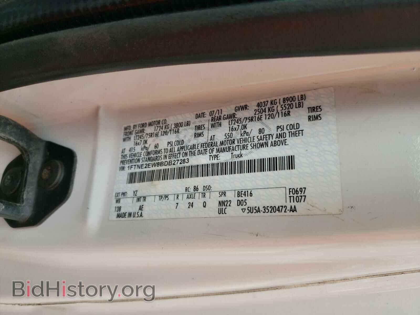 2011 FORD ECONOLINE - VIN: 1FTNE2EW8BDB27283 - Фото 10