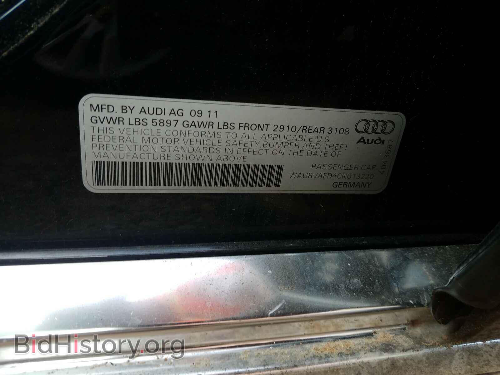 2012 AUDI A8 - VIN: WAURVAFD4CN013220 - Photo 10