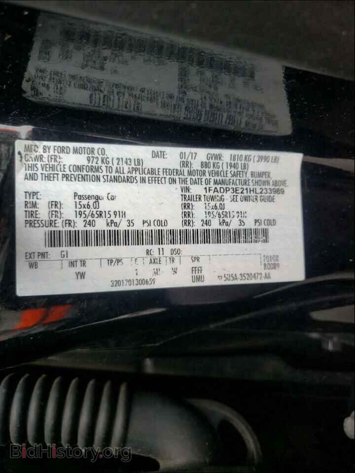 2017 FORD FOCUS - VIN: 1FADP3E21HL233989 - Фото 10